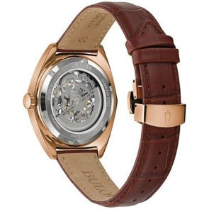 Fossil Vintage Muse Automatic Skeleton Maroon Dial Maroon Leather Strap Watch for Women - ME3137 Watches Fossil   