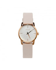 Calvin Klein City Silver Dial White Leather Strap Watch for Women - K2G236X6 Watches Calvin Klein   