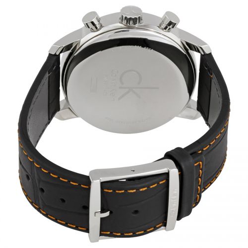 Calvin Klein City Chronograph Black Dial Black Leather Strap Watch for Men - K2G271C1 Watches Calvin Klein   