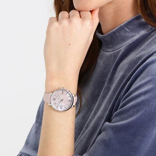 Fossil Jacqueline Blush Mother of Pearl Dial Pink Leather Strap Watch for Women - ES4151 Watches Fossil   