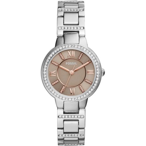 Fossil Virginia Taupe Dial Silver Steel Strap Watch for Women - ES4147 Watches Fossil   