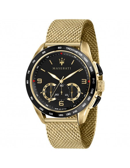 Maserati Traguardo 45mm Quartz Gold Black Dial Watch For Men - R8873612010 Watches Maserati   