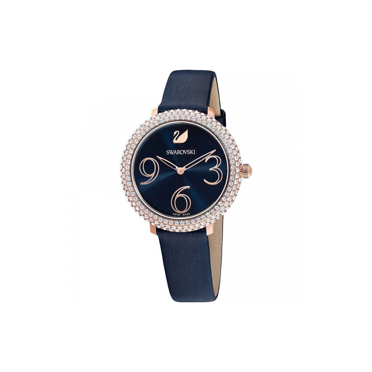 Swarovski Crystal Frost Blue Dial Blue Leather Strap Watch for Women - 5484061 Watches Swarovski   