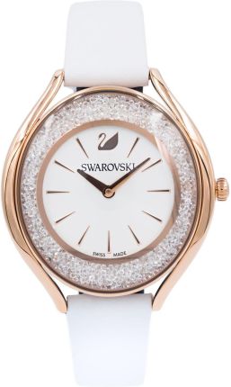 Swarovski Crystalline Aura Silver Dial White Leather Strap Watch for Women - 5519453 Watches Swarovski   