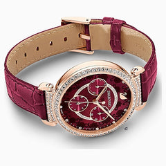 Swarovski Spring Flower Chronograph Red Dial Red Leather Strap Watch for Women - 5598689 Watches Swarovski   