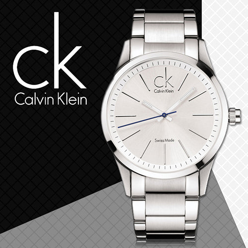 Calvin Klein Bold White Dial Silver Steel Strap Watch for Men - K2241120 Watches Calvin Klein   