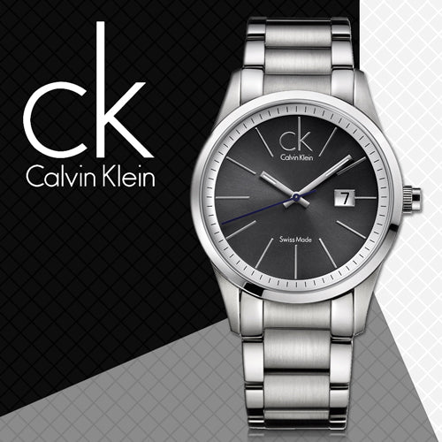 Calvin Klein Bold Black Dial Silver Steel Strap Watch for Men - K2246107 Watches Calvin Klein   