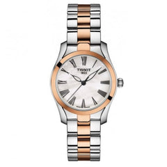 Tissot T Wave Mother of Pearl Dial Two Tone Stainless Steel Strap Watch For Women - T112.210.22.113.01 Watches Tissot   