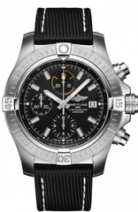 Breitling Avenger Chronograph 45mm Black Dial Black Leather Strap Watch for Men - A13317101B1X1 Watches Breitling   