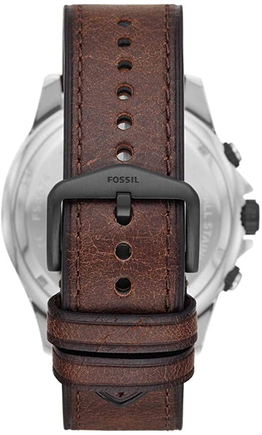 Fossil Dillinger Chronograph Cream Dial Brown Leather Strap Watch for Men - FS5674 Watches Fossil   