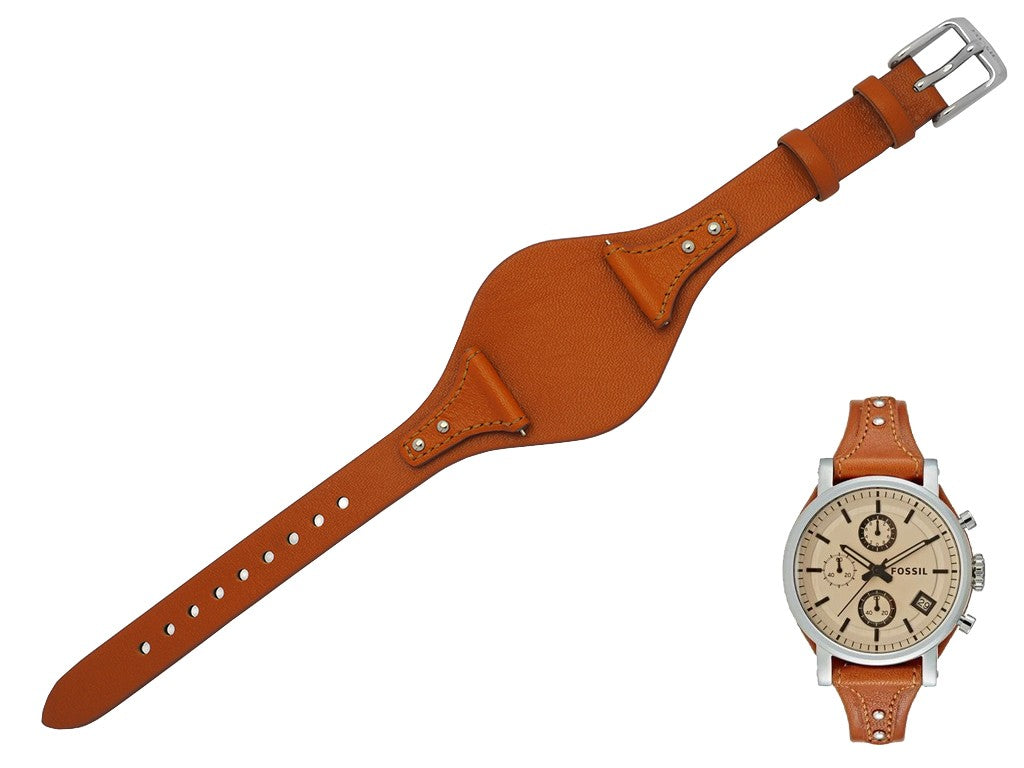 Fossil Original Boyfriend Sport Chronograph Beige Dial Brown Leather Strap Watch for Women - ES4046 Watches Fossil   