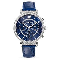Swarovski Passage Chrono Crystal Blue Dial Blue Leather Strap Watch for Women - 5580342 Watches Swarovski   