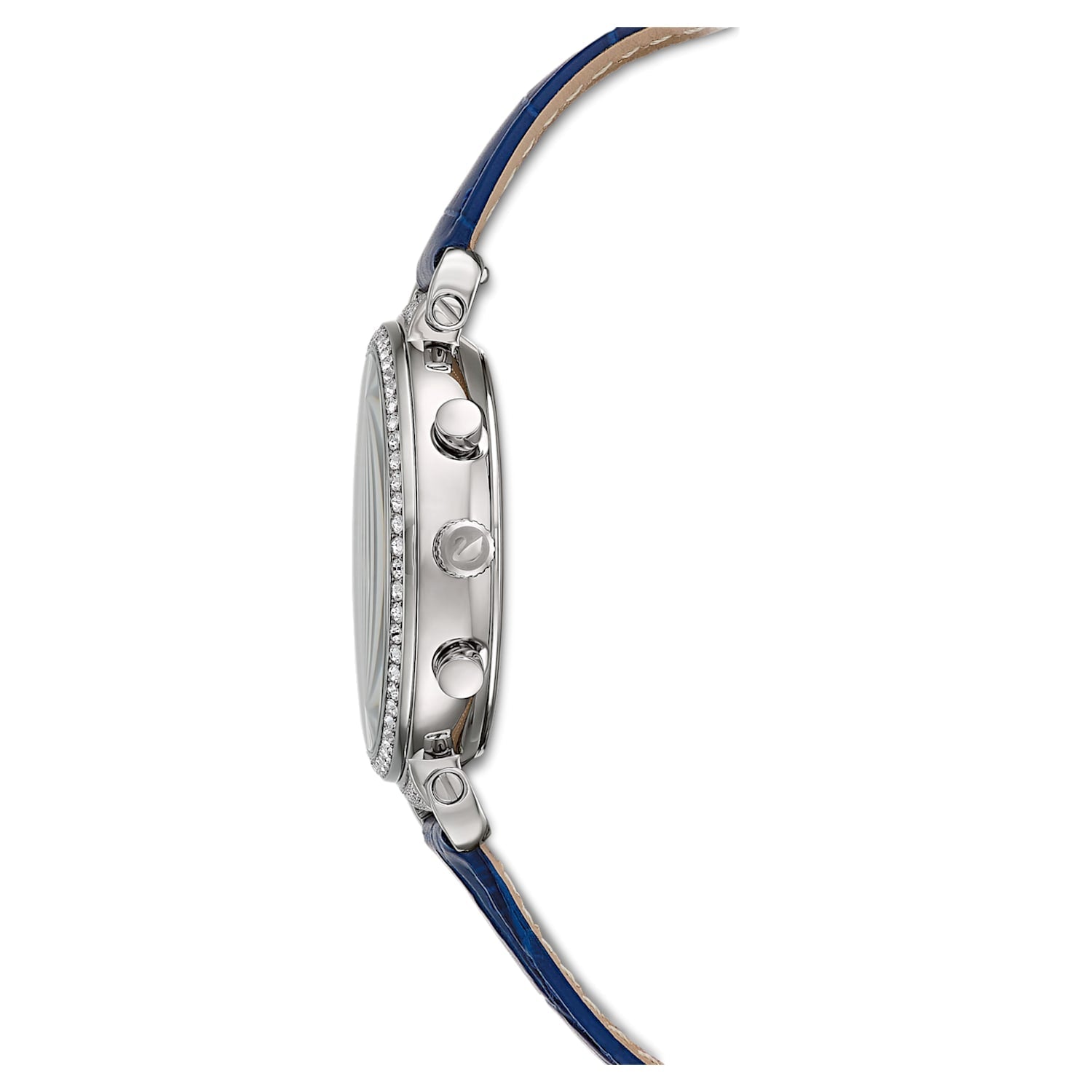 Swarovski Passage Chrono Crystal Blue Dial Blue Leather Strap Watch for Women - 5580342 Watches Swarovski   