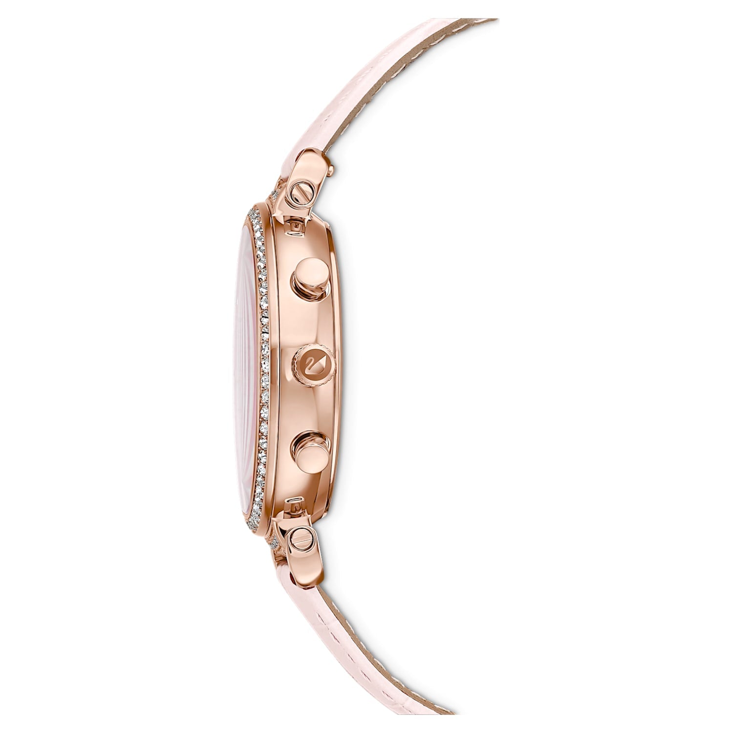 Swarovski Passage Chrono Pink Dial Pink Leather Strap Watch for Women - 5580352 Watches Swarovski   