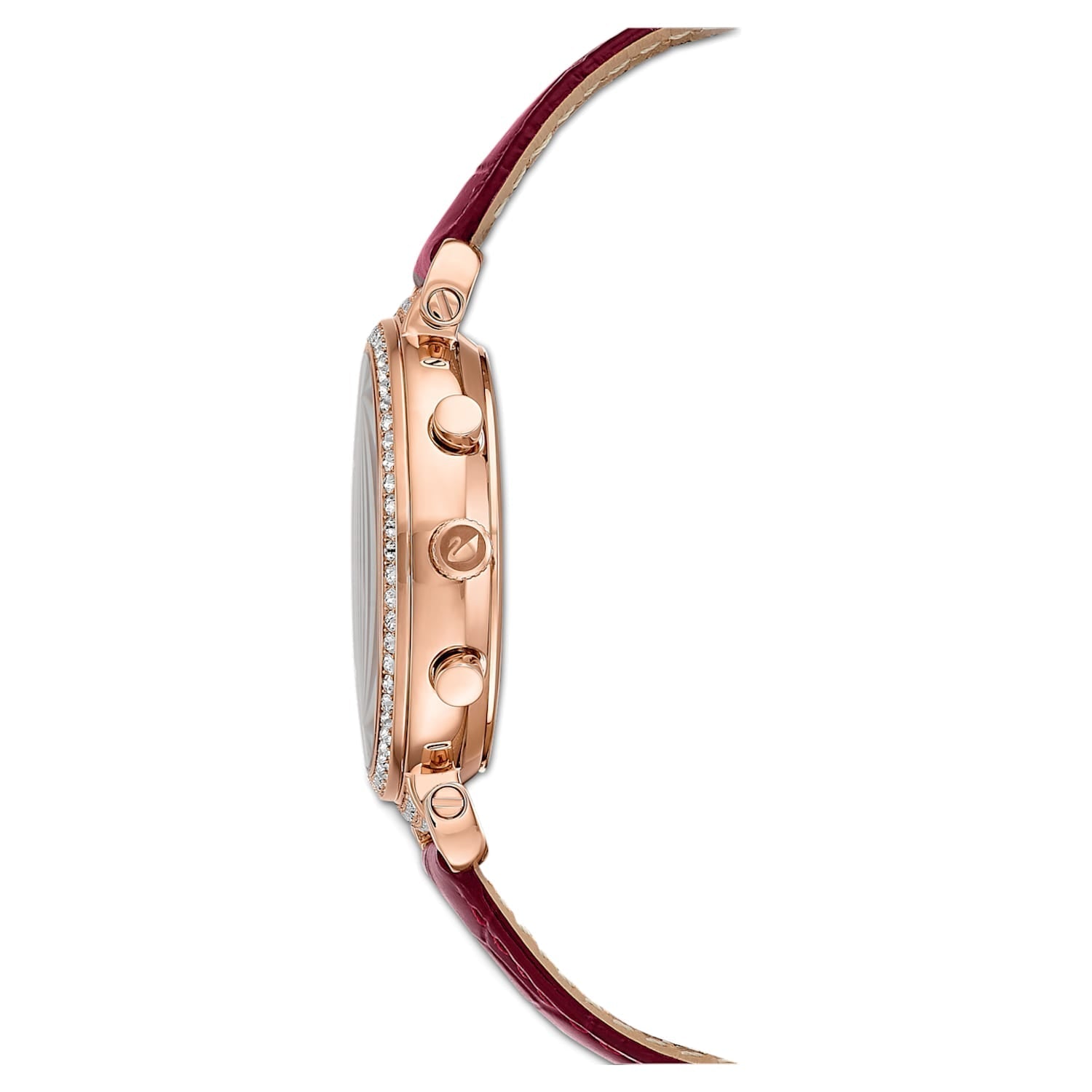 Swarovski Passage Chrono Red Dial Red Leather Strap Watch for Women - 5580345 Watches Swarovski   