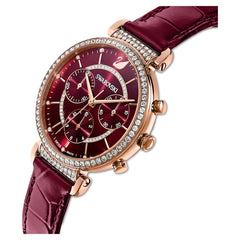 Swarovski Passage Chrono Red Dial Red Leather Strap Watch for Women - 5580345 Watches Swarovski   