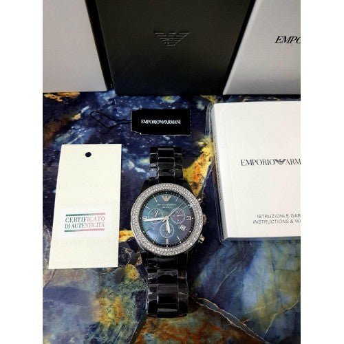 Emporio Armani Ceramica Black Dial Black Ceramic Strap Watch For Men - AR1455 Watches Emporio Armani   