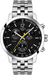 Tissot PRC 200 Chronograph Black Dial Silver Stainless Steel Watch For Men - T114.417.11.057.00 Watches Tissot   