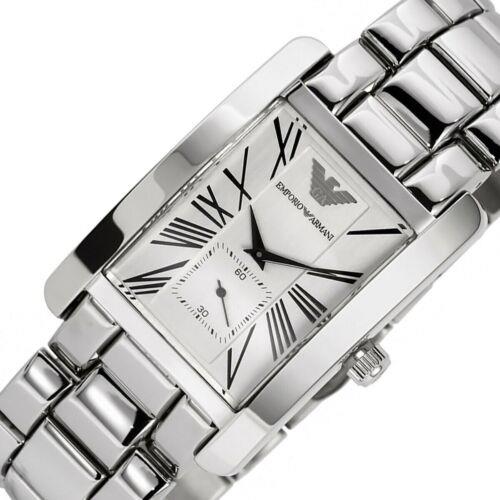 Emporio Armani White Dial Silver Stainless Steel Strap Watch For Men - AR0145 Watches Emporio Armani   