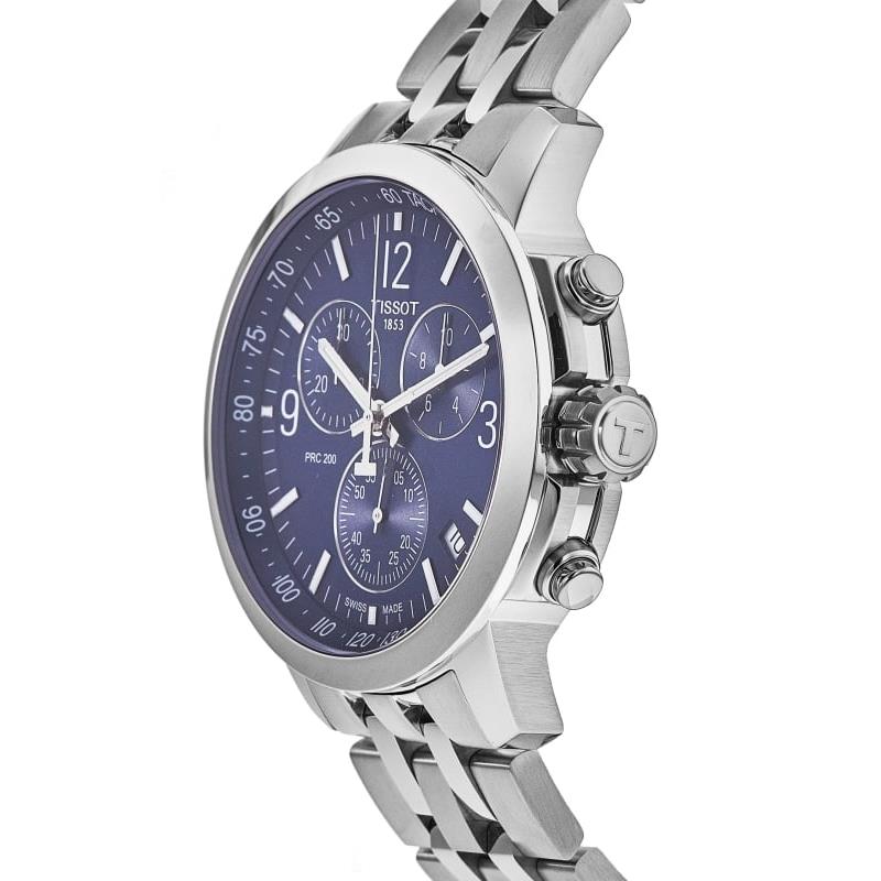 Tissot PRC 200 Chronograph Quartz Blue Dial Stainless Steel Watch For Men - T114.417.11.047.00 Watches Tissot   