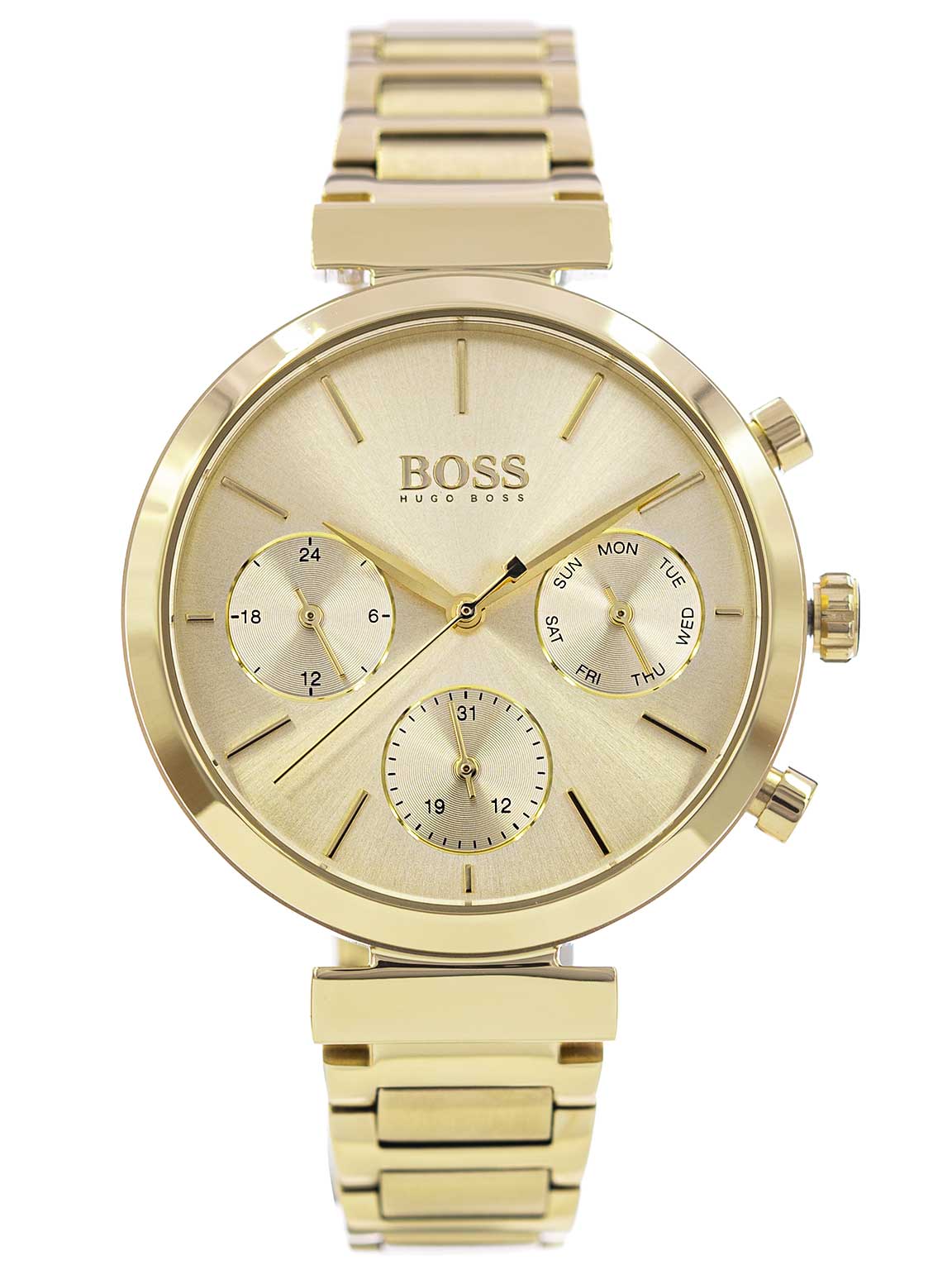 Hugo Boss Flawless Gold Dial Gold Steel Strap Watch for Women - 1502532 Watches Hugo Boss   