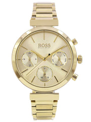 Hugo Boss Flawless Gold Dial Gold Steel Strap Watch for Women - 1502532 Watches Hugo Boss   