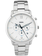 Fossil Neutra Chronograph White Dial Silver Steel Strap Watch for Men - FS5433 Watches Fossil   