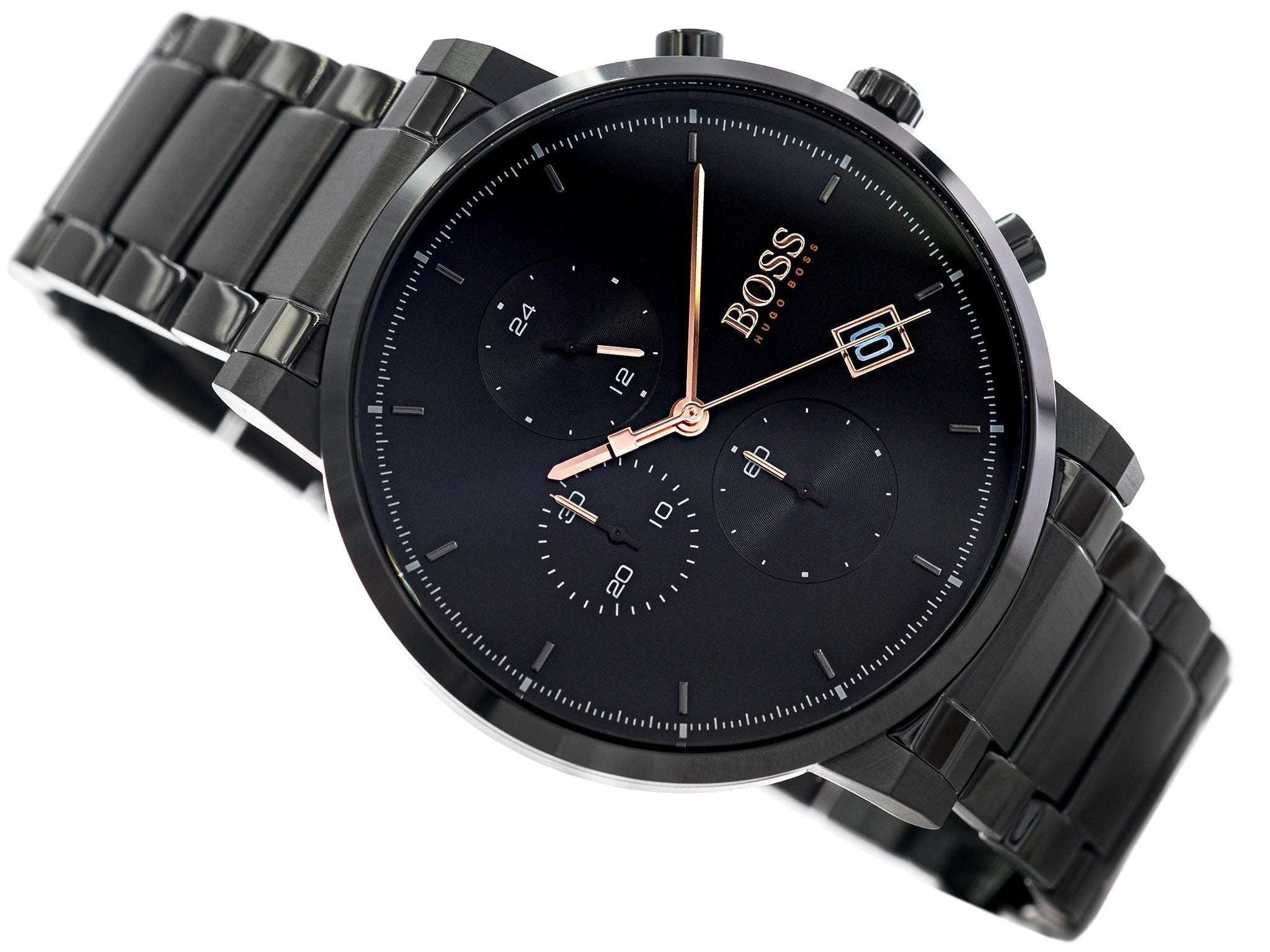 Hugo Boss Integrity Black Dial Black Steel Strap Watch for Men - 1513780 Watches Hugo Boss   