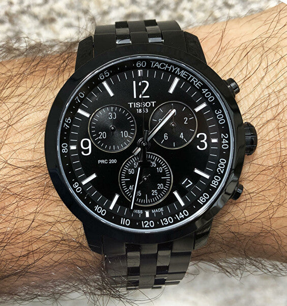 Tissot PRC 200 Chronograph Black Dial Black Stainless Steel Watch For Men - T114.417.33.057.00 Watches Tissot   