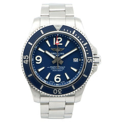 Breitling Superocean Automatic 42mm Blue Dial Silver Steel Strap Watch for Men - A17366D81C1A1 Watches Breitling   