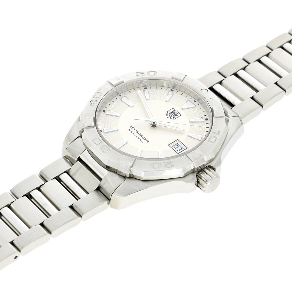 Tag Heuer Aquaracer 41mm Quartz White Dial Silver Steel Strap Watch for Men - WAY1111.BA0928 Watches Tag Heuer   