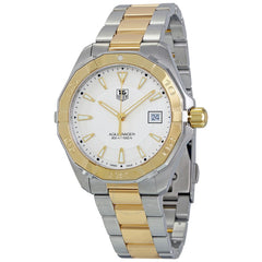 Tag Heuer Aquaracer 41mm Quartz White Dial Two Tone Steel Strap Watch for Men - WAY1120.BB0930 Watches Tag Heuer   