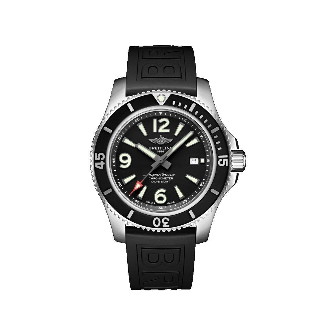 Breitling Superocean Automatic 46mm Black Dial Black Rubber Strap Watch for Men - M17368B71B1S1 Watches Breitling   