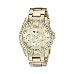 Fossil Riley Gold Dial Gold Steel Strap Watch for Women - ES3203 Watches Fossil   