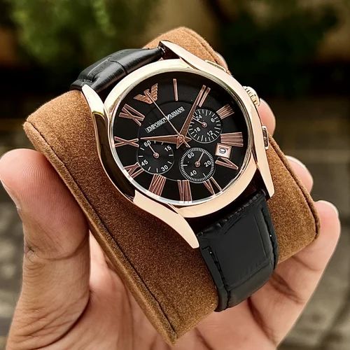 Emporio Armani Chronograph Brown Dial Brown Leather Strap Watch For Men - AR1701 Watches Emporio Armani   