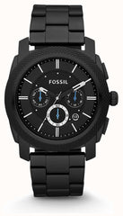 Fossil Machine Chronograph Black Dial Black Steel Strap Watch for Men - FS4552 Watches Fossil   