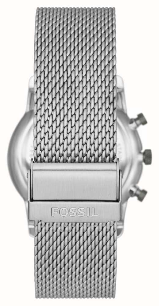 Fossil Neutra Chronograph White Dial Silver Mesh Bracelet Watch for Men - FS5382 Watches Fossil   