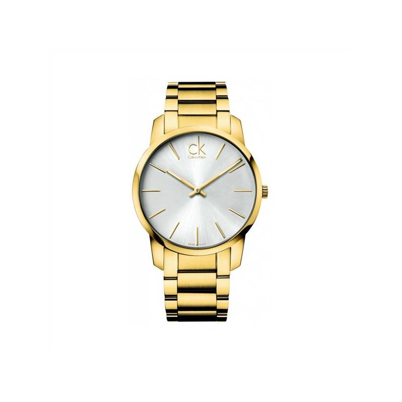 Calvin Klein City Silver Dial Gold Steel Strap Watch for Men - K2G21546 Watches Calvin Klein   