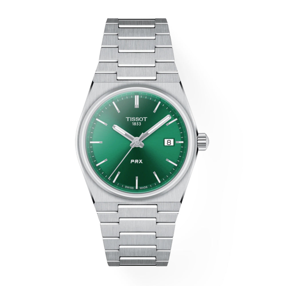 Tissot PRX Quartz Green Dial Stainless Steel Strap Watch for Women - T137.210.11.081.00 Watches Tissot   