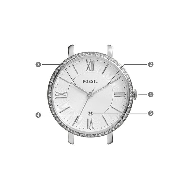 Fossil Jacqueline White Dial Silver Steel Strap Watch for Women - ES3631 Watches Fossil   