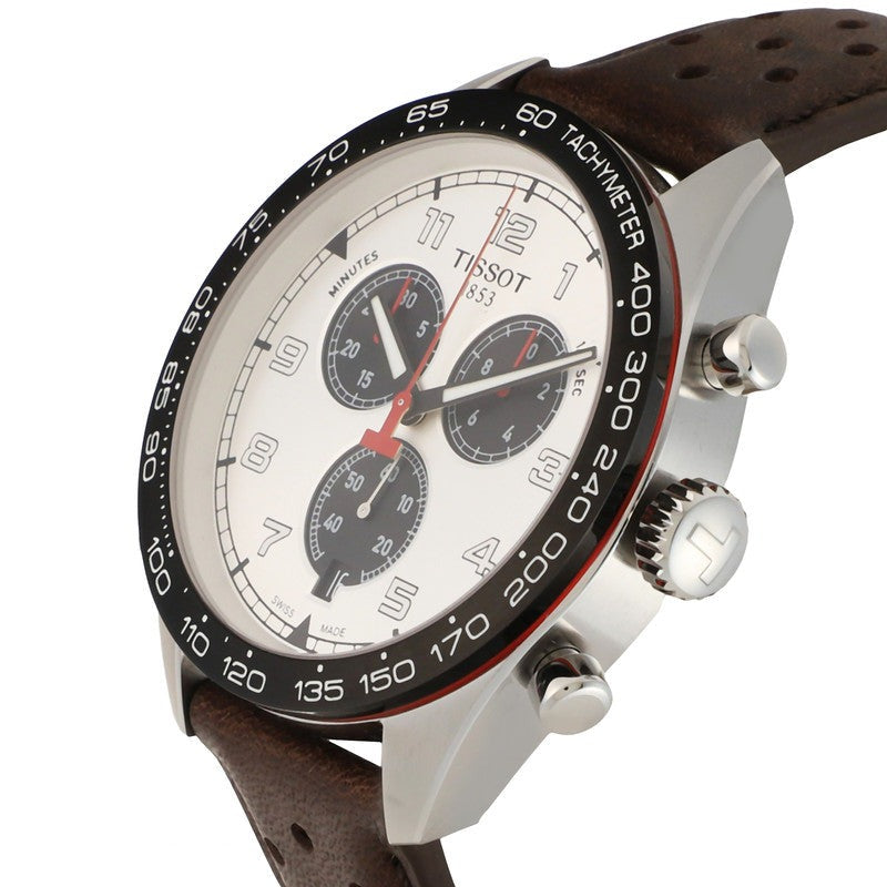 Tissot T Sport PRS 516 Chronograph Silver Dial Brown Leather Strap Watch for Men - T131.617.16.032.00 Watches Tissot   