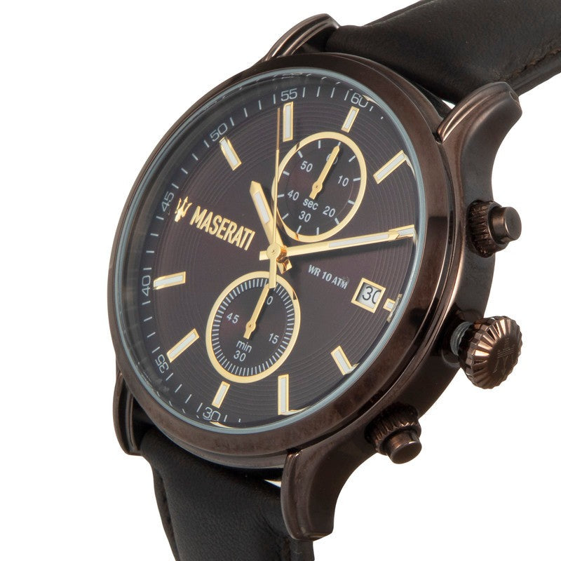 Maserati Epoca Chronograph Brown Dial Brown Leather Watch For Men - R8871618006 Watches Maserati   