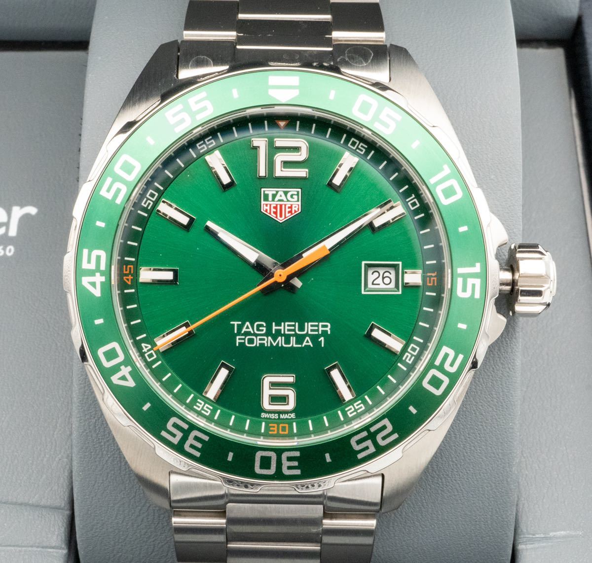 Tag Heuer Formula 1 Limited Edition Quartz 43mm Green Dial Silver Steel Strap Watch for Men - WAZ1017.BA0842 Watches Tag Heuer   