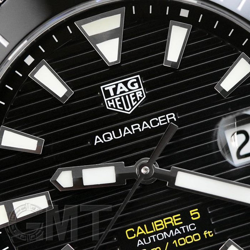 Tag Heuer Aquaracer Calibre 5 Automatic Black Dial Black Rubber Strap Watch for Men - WAY201A.FT6142 Watches Tag Heuer   