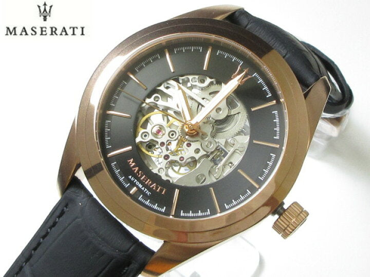 Maserati Traguardo Automatic Black Skeleton Dial Watch For Men - R8821112001 Watches Maserati   