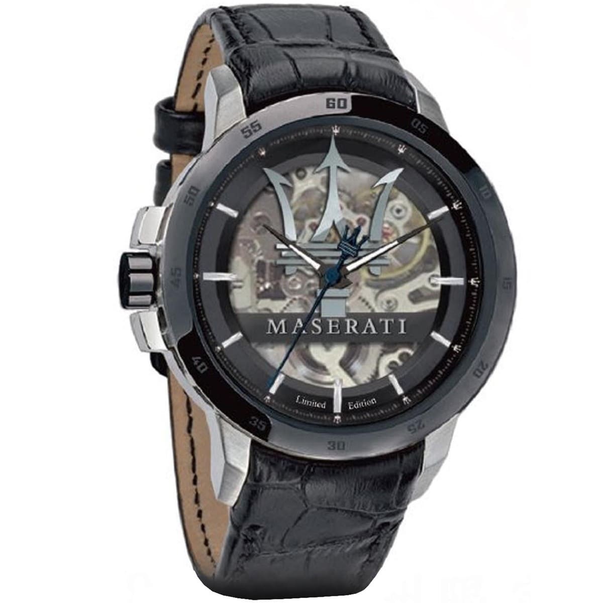 Maserati Automatic Black Dial Stainless Steel Black Leather Strap Watch For Men - R8821119007 Watches Maserati   