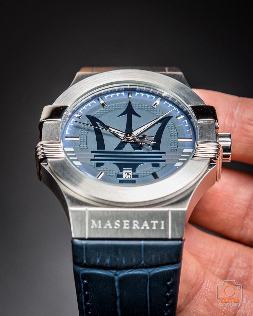 Maserati Potenza Blue Dial Blue Leather Strap Watch For Men - R8851108015 Watches Maserati   