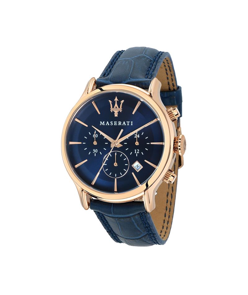 Maserati Epoca Blue Dial Leather Blue Strap Watch For Men - R8871618007 Watches Maserati   