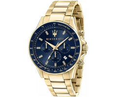 Maserati SFIDA Analog Blue Dial Gold Stainless Steel Watch For Men - R8873640008 Watches Maserati   