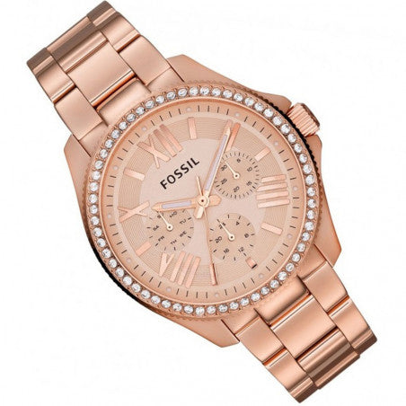 Fossil Cecile Rose Gold Dial Rose Gold Steel Strap Watch for Women - AM4483 Watches Fossil   